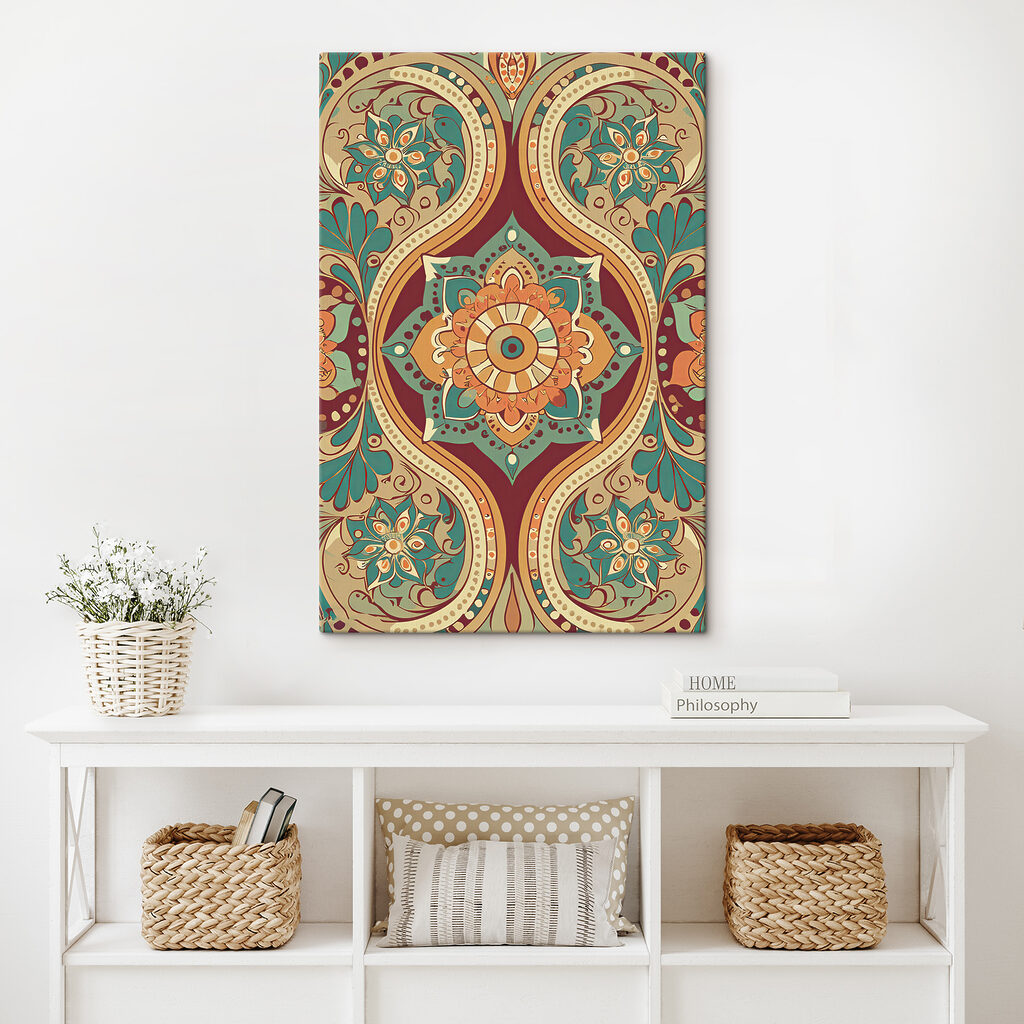 A colorful pattern with flowers A colorful pattern with flowers