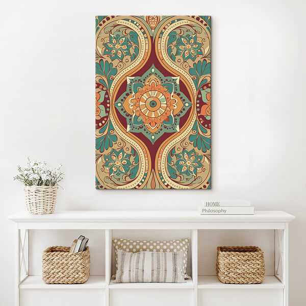 A colorful pattern with flowers A colorful pattern with flowers