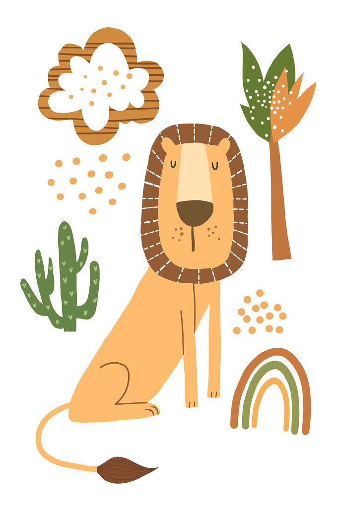 A lion and a rainbow