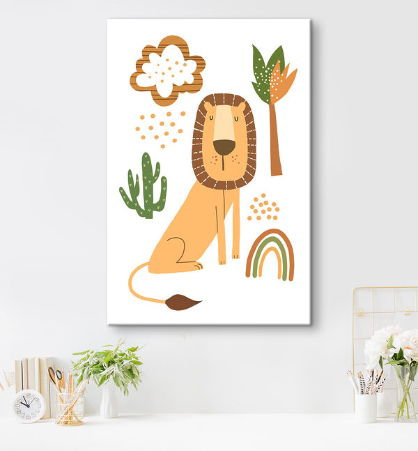 A lion and a rainbow