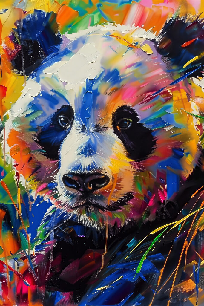 A painting of a panda