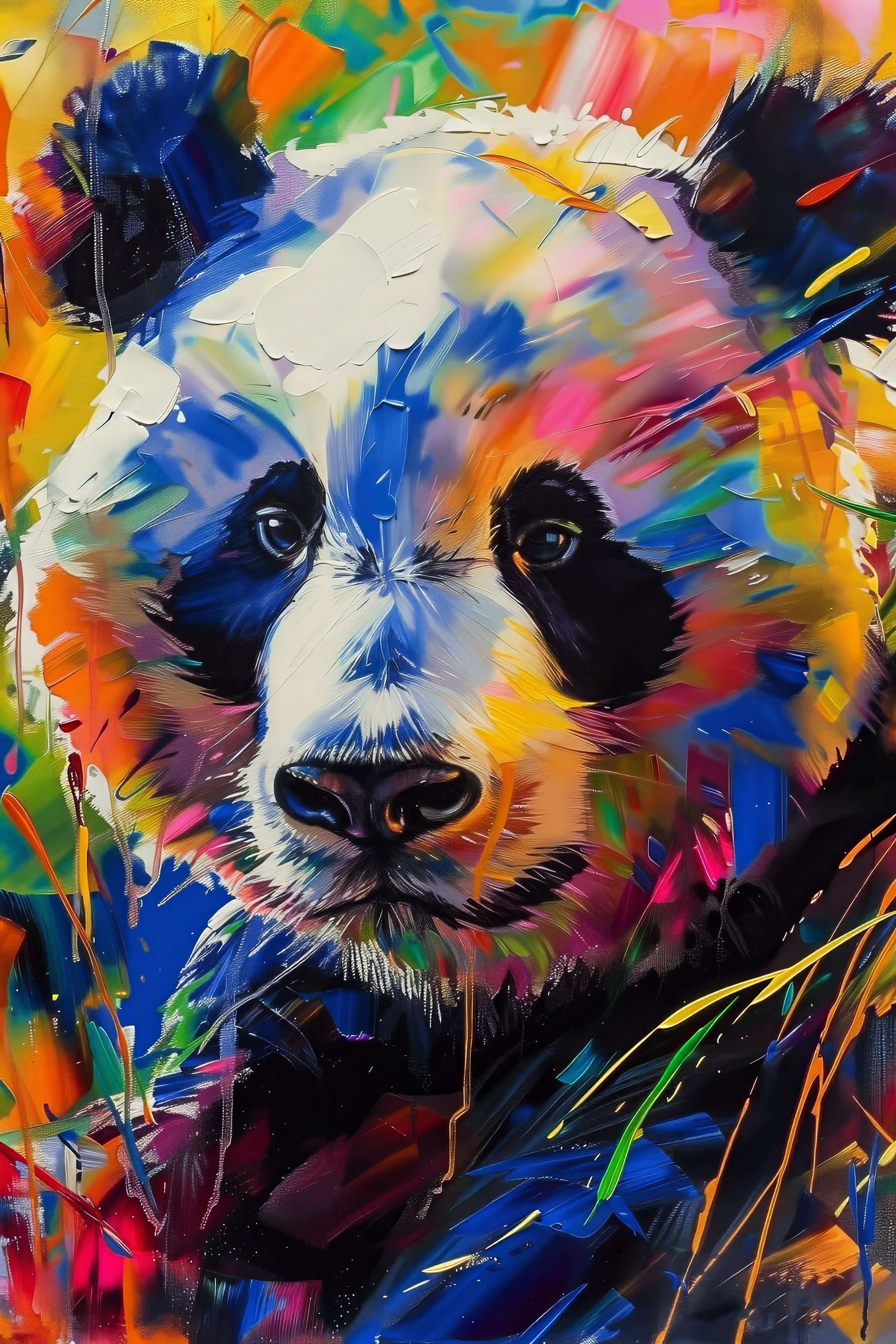 A painting of a panda