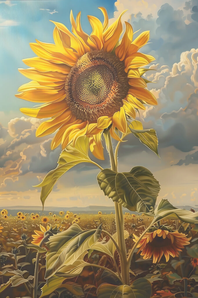A sunflower in a field A sunflower in a field