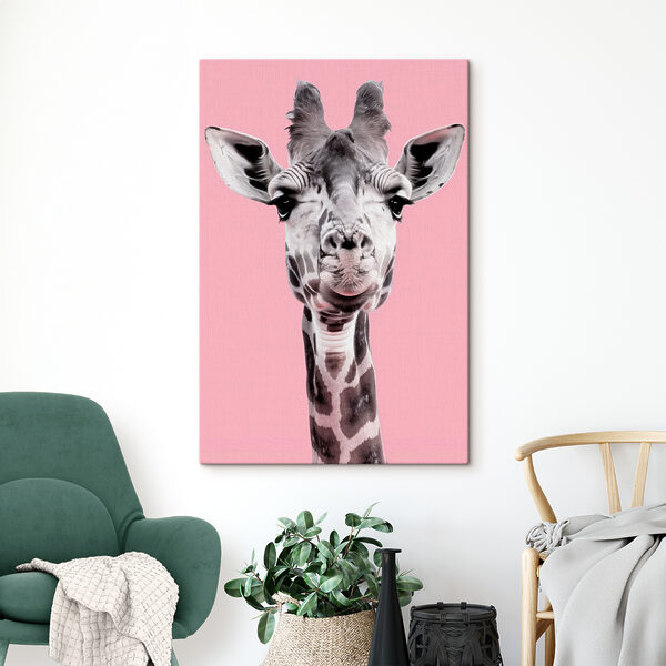 Quadri Una giraffa su sfondo rosa (COD: s38780) Quadri Quadri Una giraffa su sfondo rosa (COD: s38780)