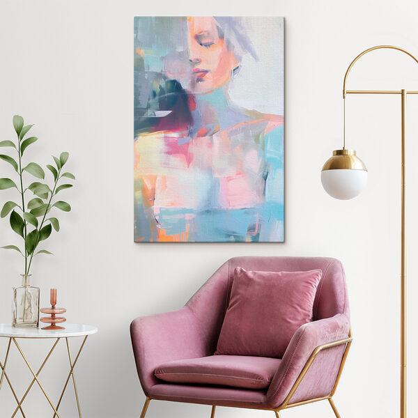 Quadri Quadri Il volto di una donna dipinto con colori vivaci (COD: s38782)
