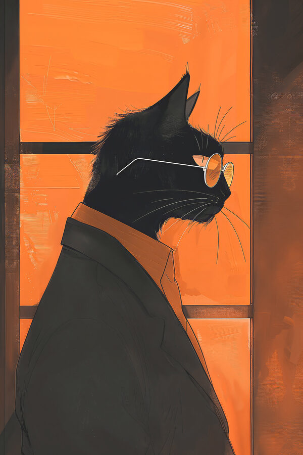 A cat wearing glasses and a suit A cat wearing glasses and a suit