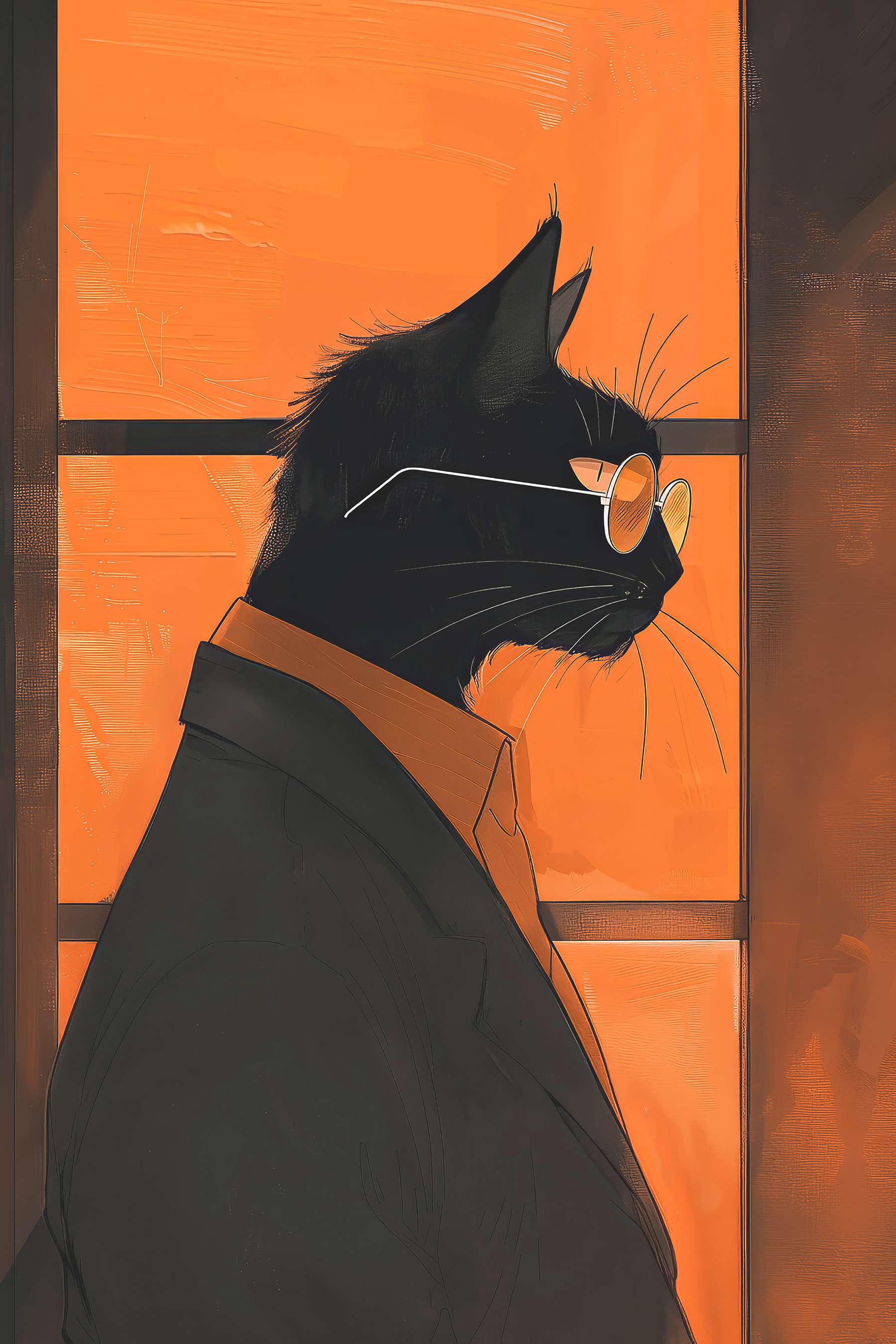 A cat wearing glasses and a suit A cat wearing glasses and a suit