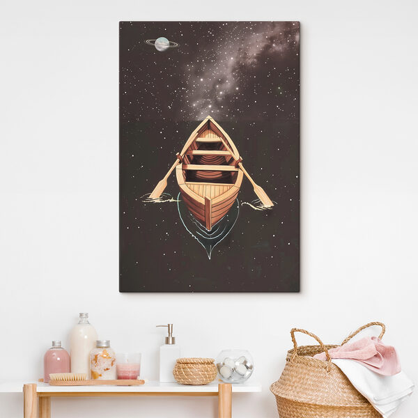 A boat with oars in water A boat with oars in water
