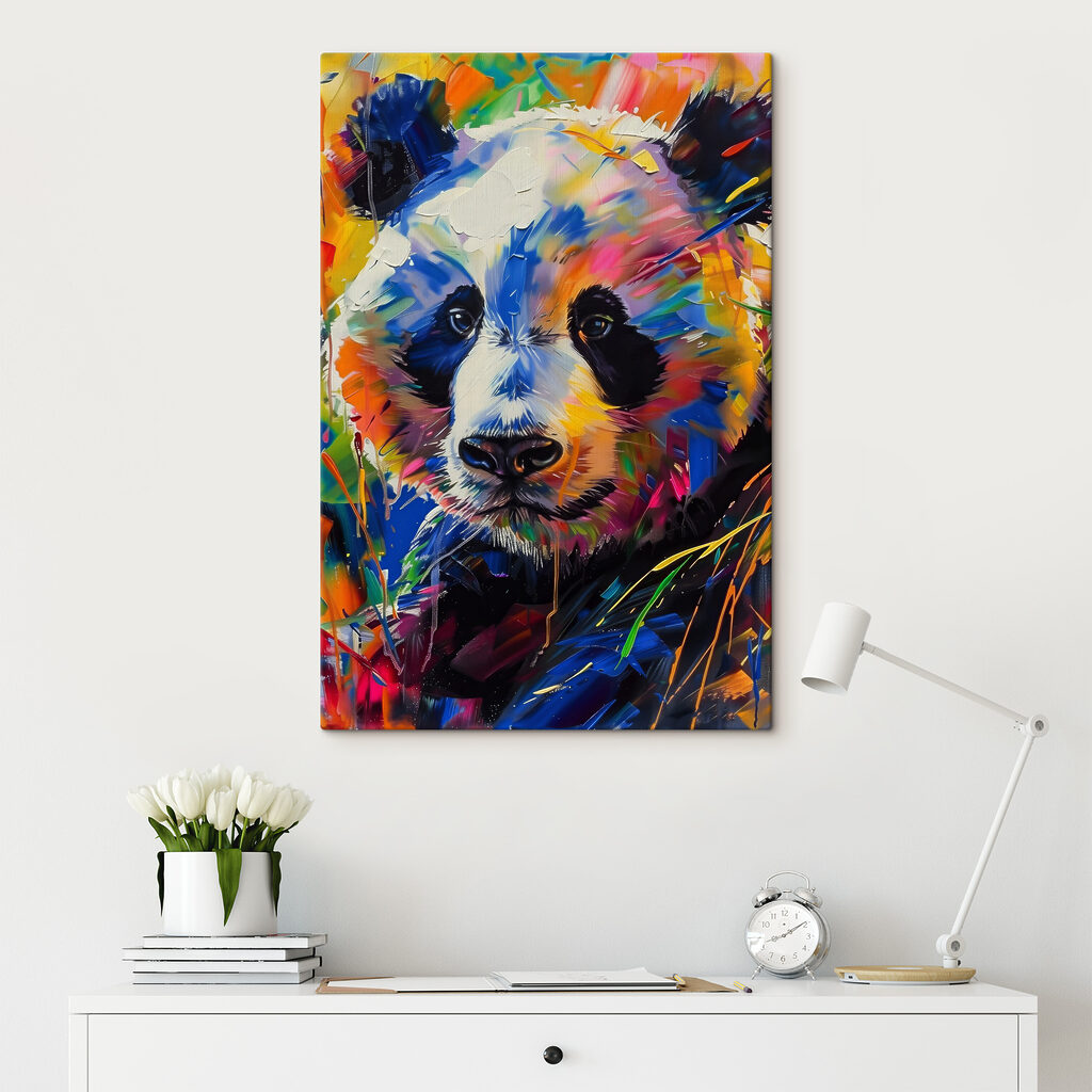 A painting of a panda