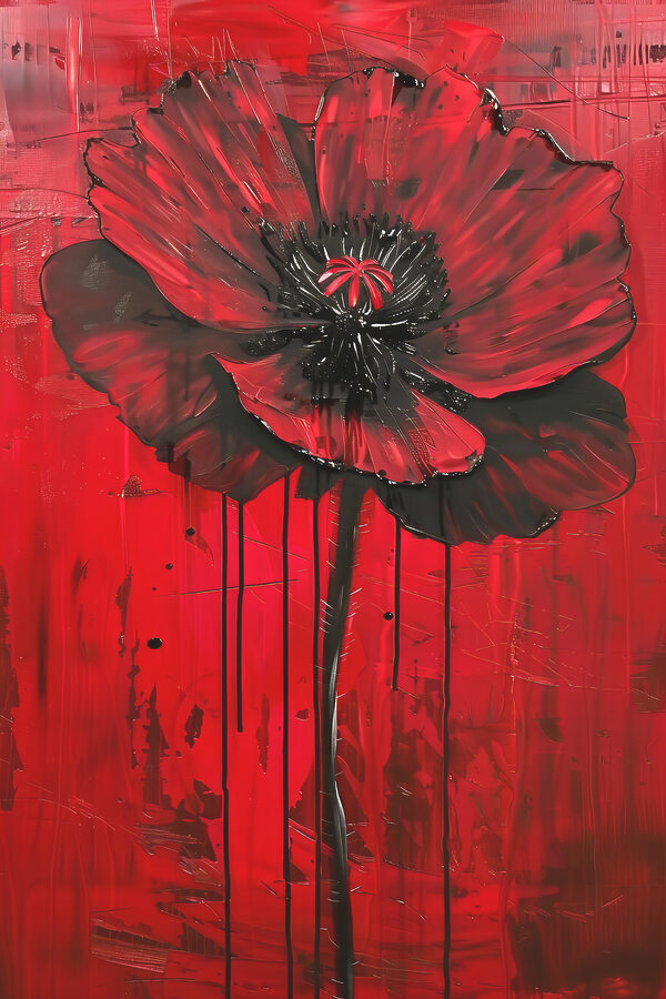 A painting of a flower