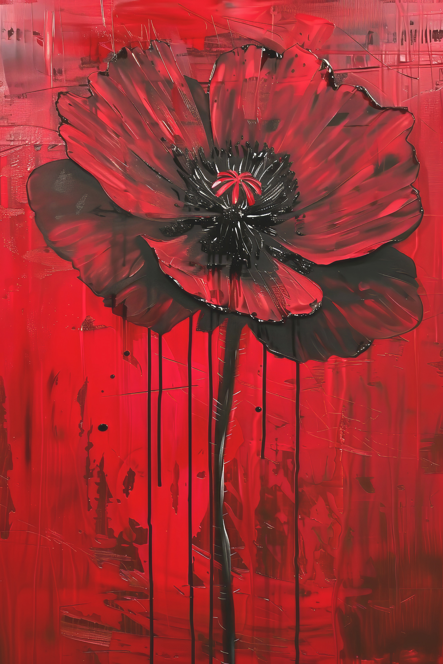 A painting of a flower