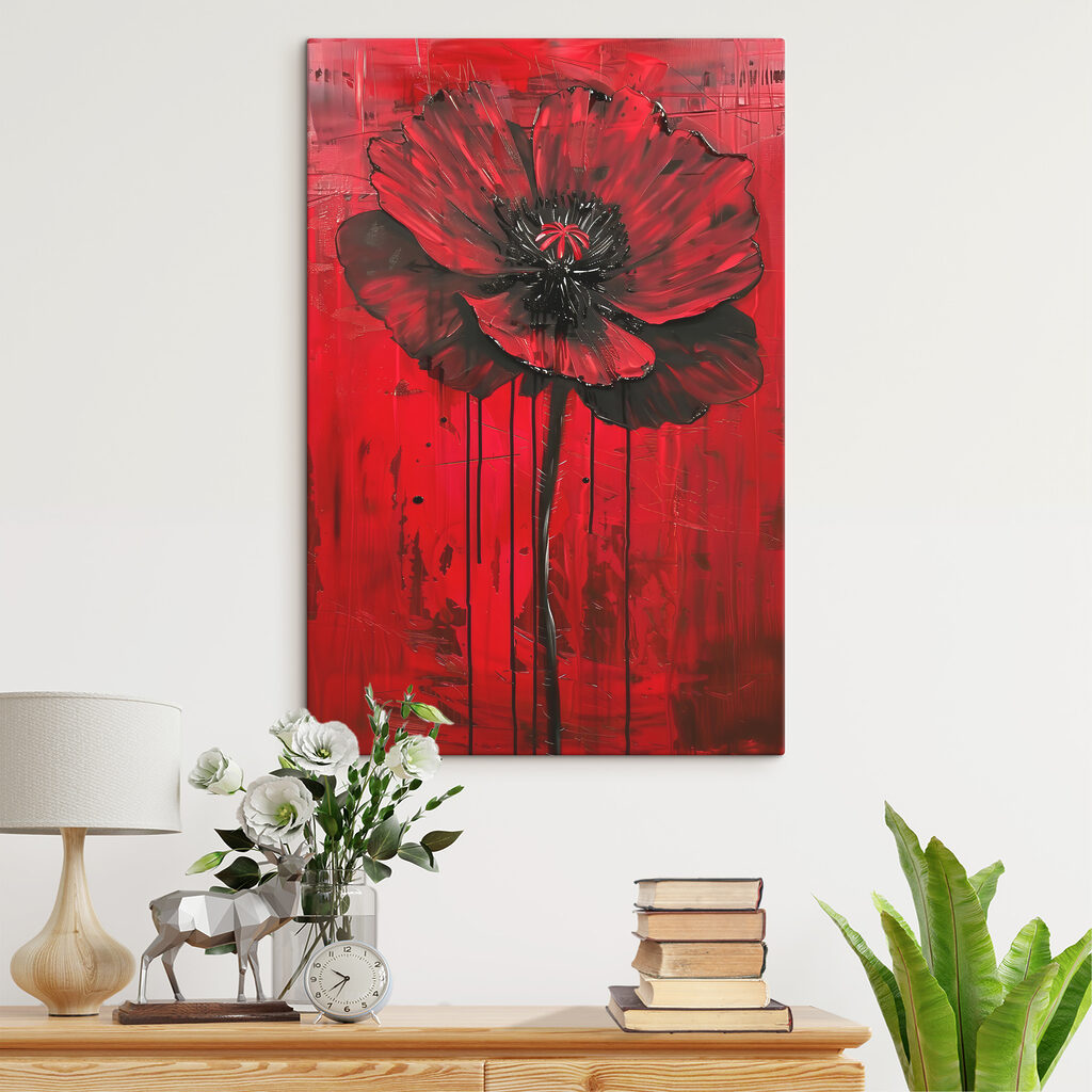 A painting of a flower