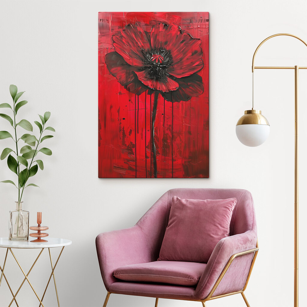 A painting of a flower