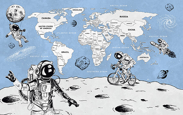Un disegno di due astronauti sulla luna Un disegno di due astronauti sulla luna