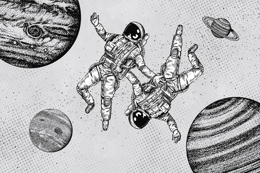 Un disegno di astronauti nello spazio w00630p 1024x683 - Un disegno di astronauti nello spazio - tegory