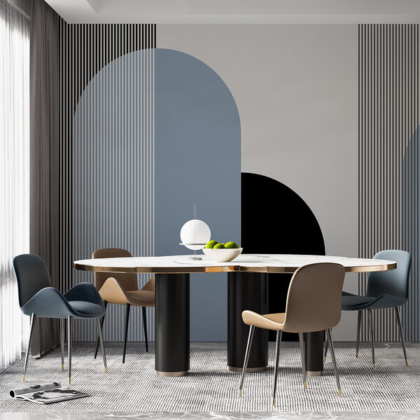 Forme geometriche in bianco e nero e blu Forme geometriche in bianco e nero e blu