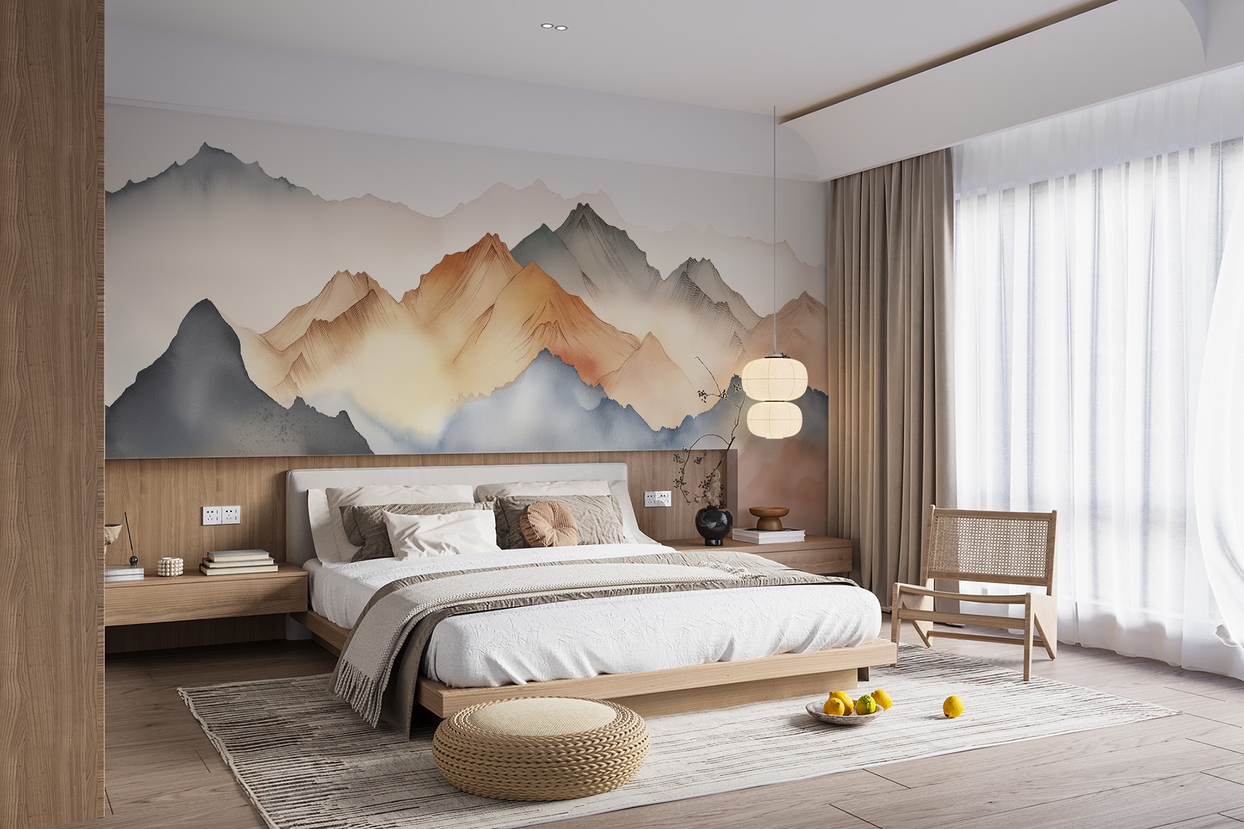 w00683pib1r - Un dipinto di montagne nella nebbia - tegory