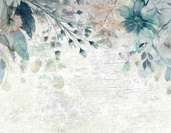 Un dipinto di fiori e foglie Un dipinto di fiori e foglie