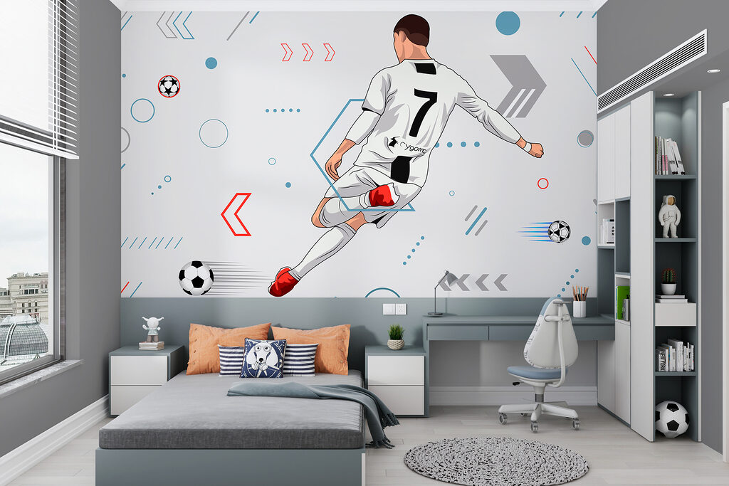 YunBey Adesivi Da Calcio, 3D Adesivo Muro Decorativo Removibile Sticker Murali Di Calcio Adesivi Da Parete Per Camera Da Letto Della Ragazzo Soggiorno - Foto 9