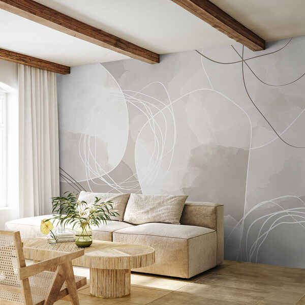 Uno sfondo bianco e grigio con cerchi e linee Uno sfondo bianco e grigio con cerchi e linee