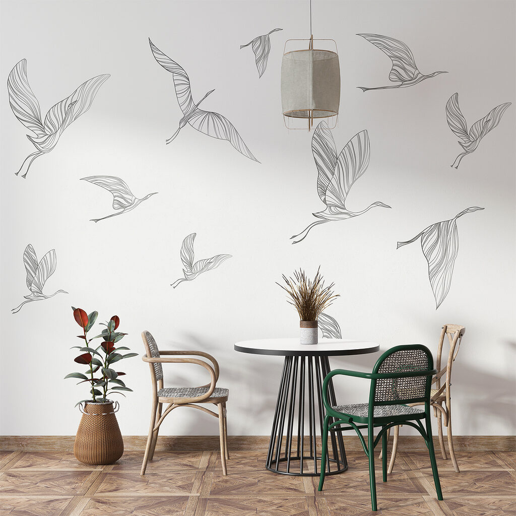 A group of birds flying