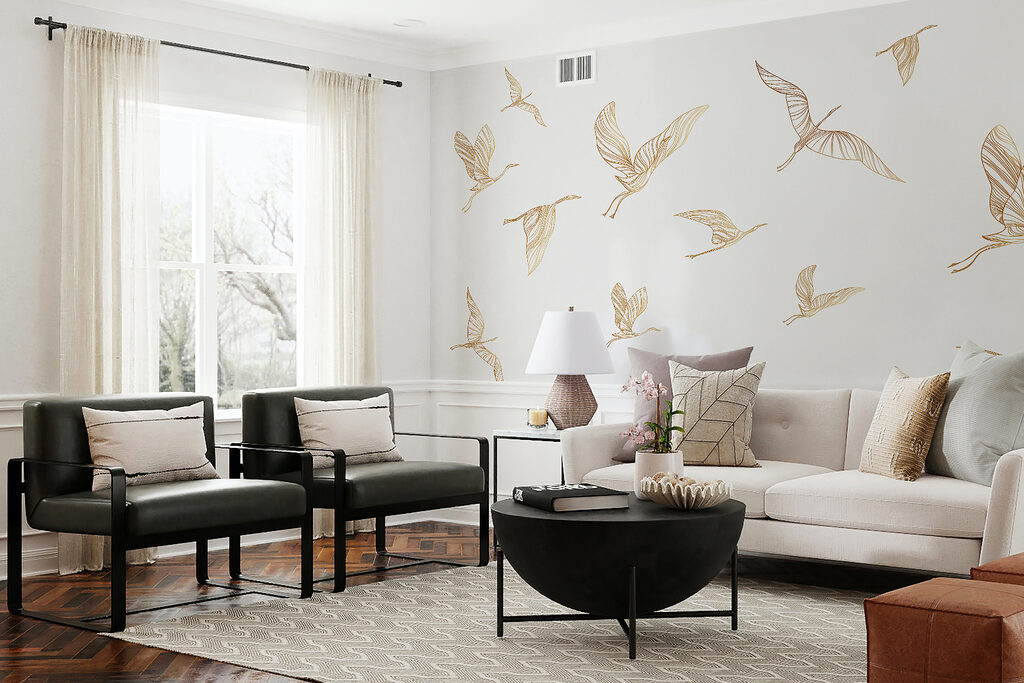 A group of birds flying