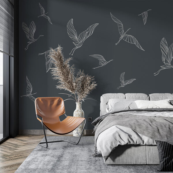 A group of birds flying A group of birds flying