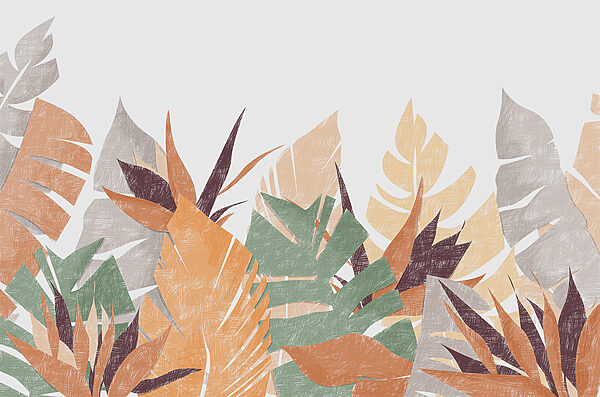 A group of leaves on a white background A group of leaves on a white background