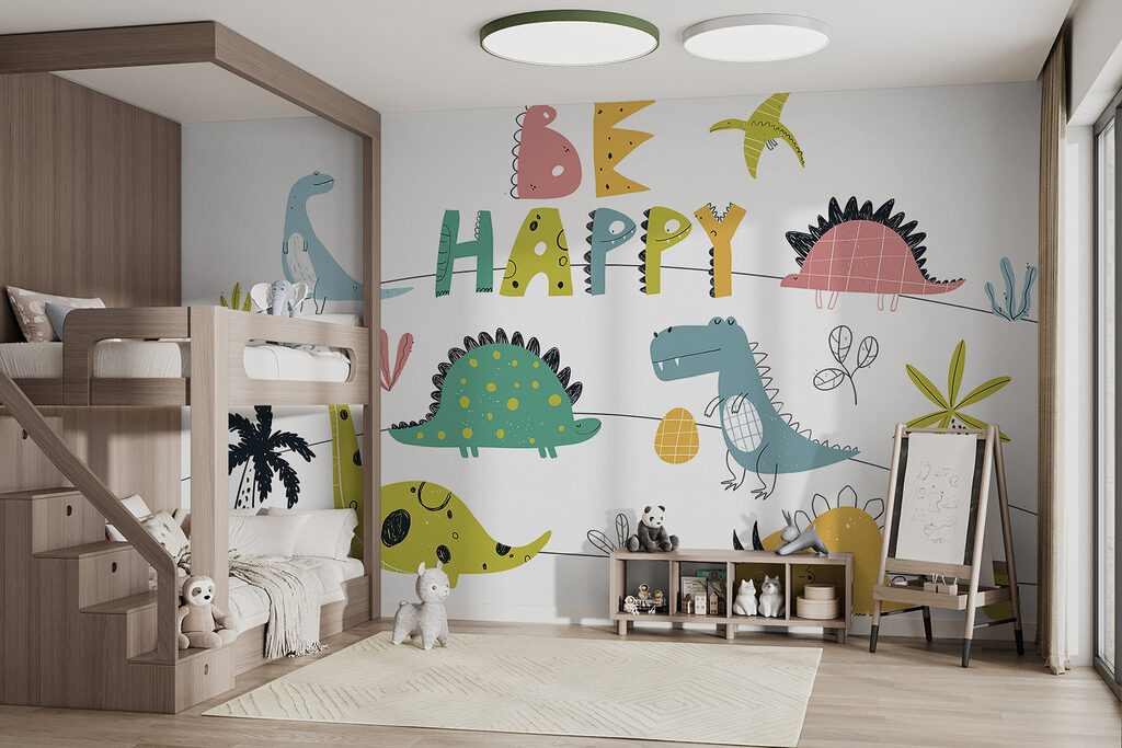 A group of dinosaurs and words