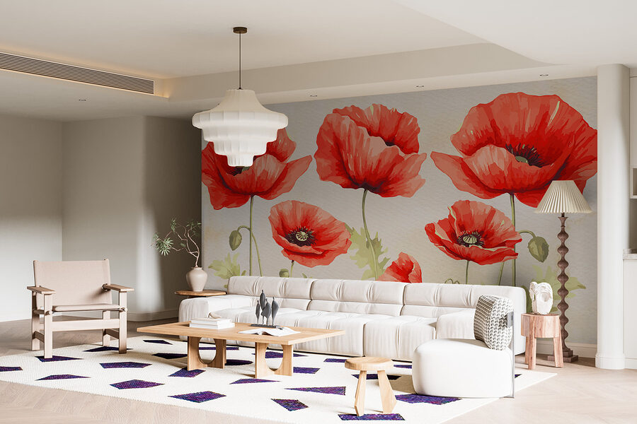 Un gruppo di fiori rossi