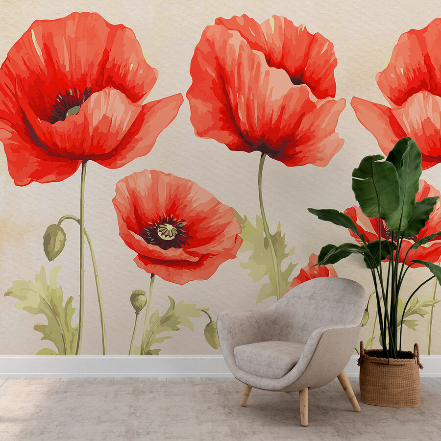 Un gruppo di fiori rossi
