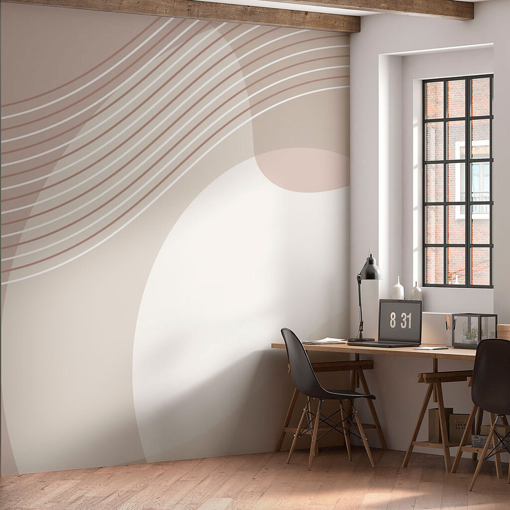 A white and brown lines and circles A white and brown lines and circles