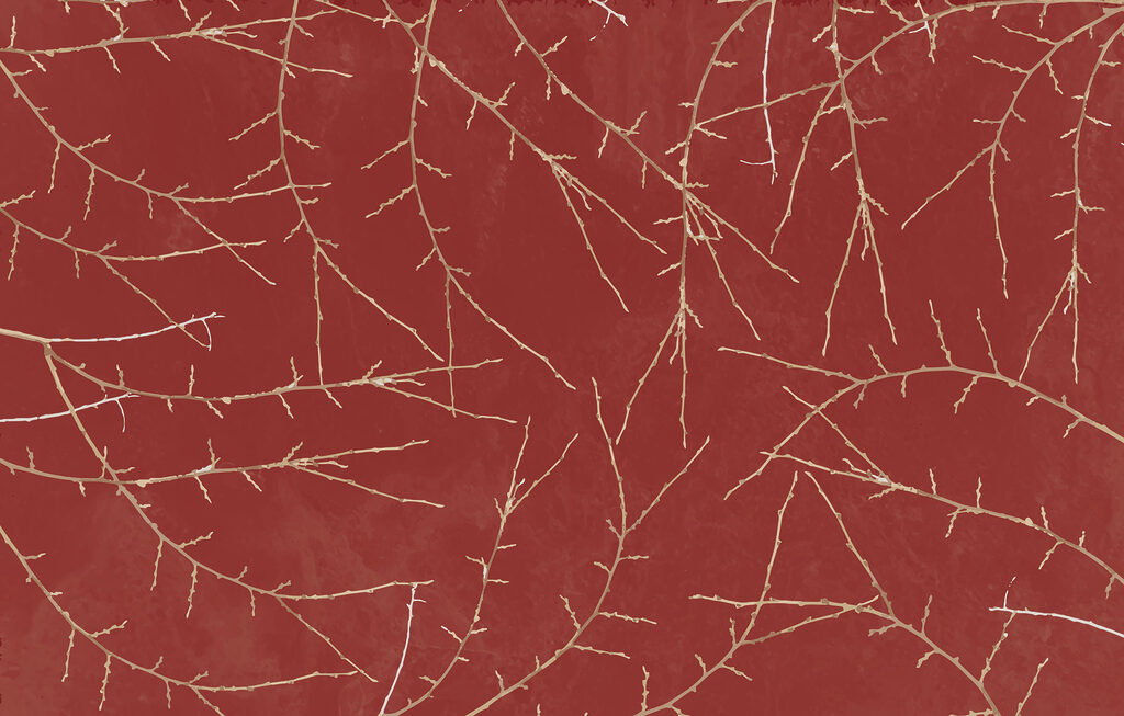 Uno sfondo rosso con rami Uno sfondo rosso con rami