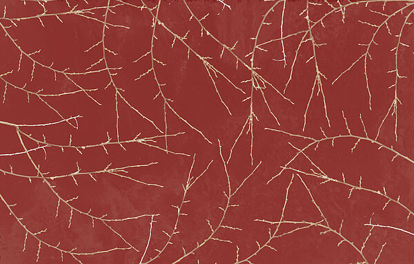Uno sfondo rosso con rami Uno sfondo rosso con rami