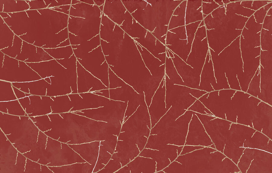 Uno sfondo rosso con rami