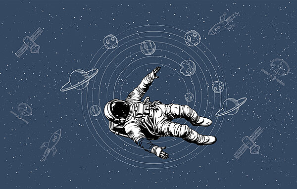 Un astronauta che fluttua nello spazio Un astronauta che fluttua nello spazio