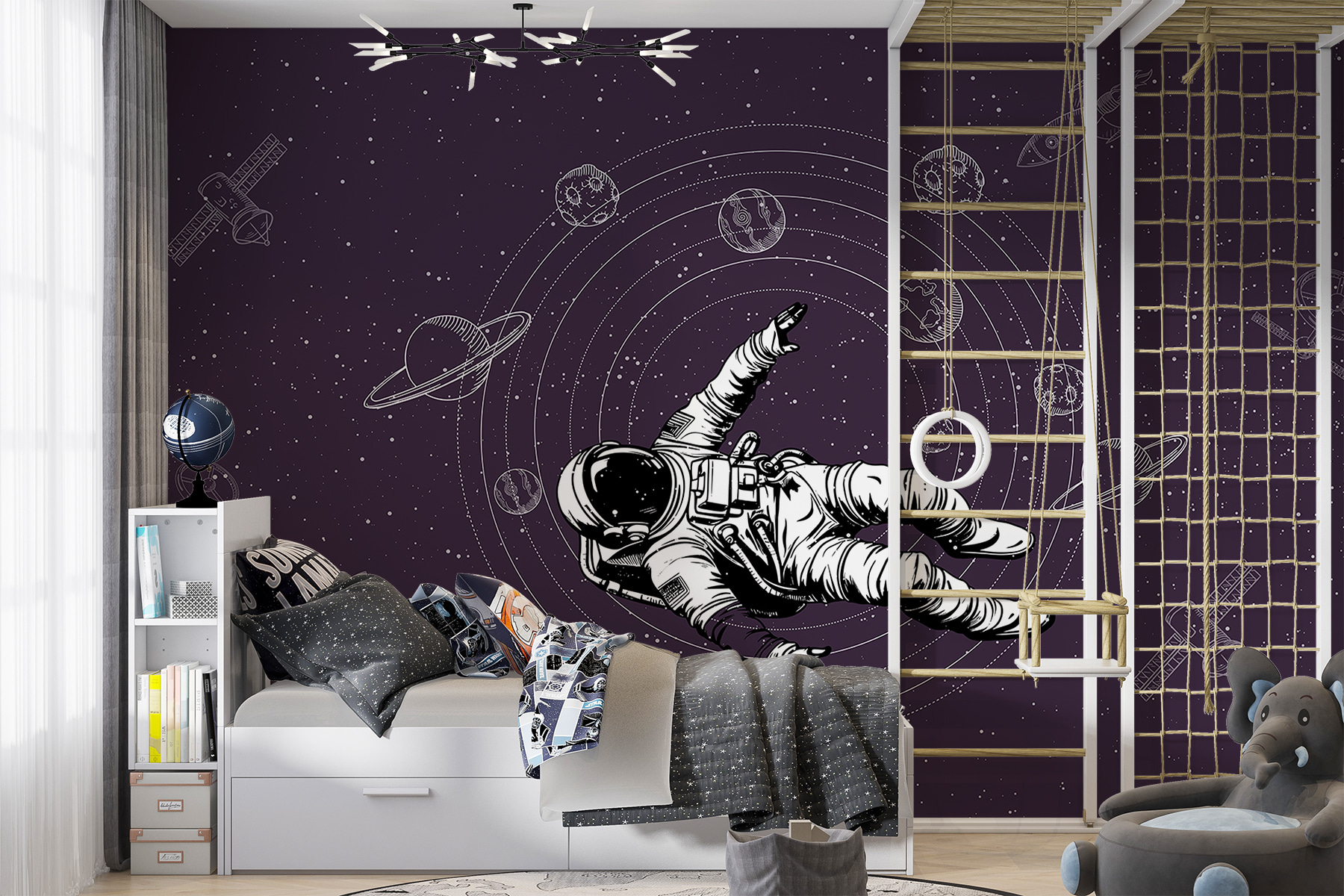 An astronaut floating in space An astronaut floating in space