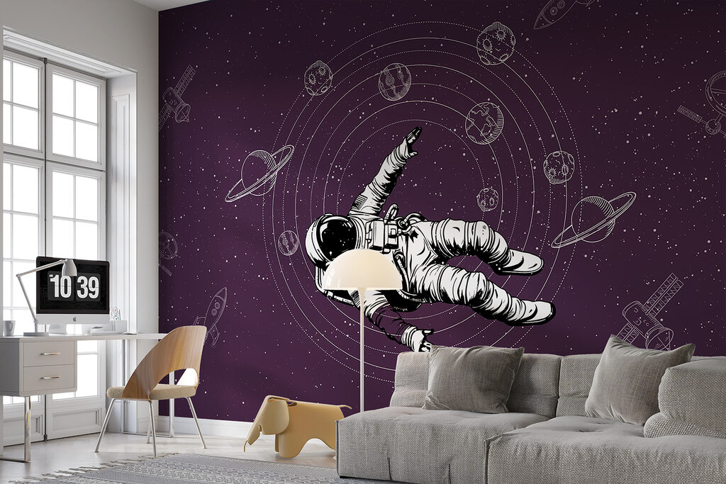 An astronaut floating in space An astronaut floating in space