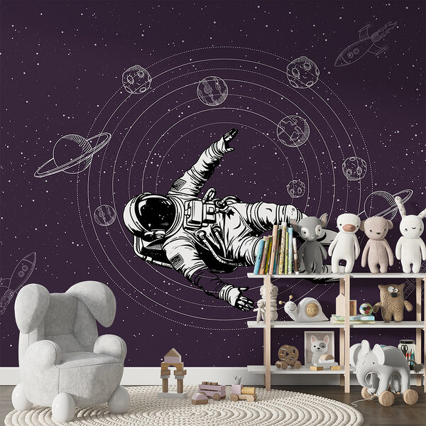 An astronaut floating in space An astronaut floating in space