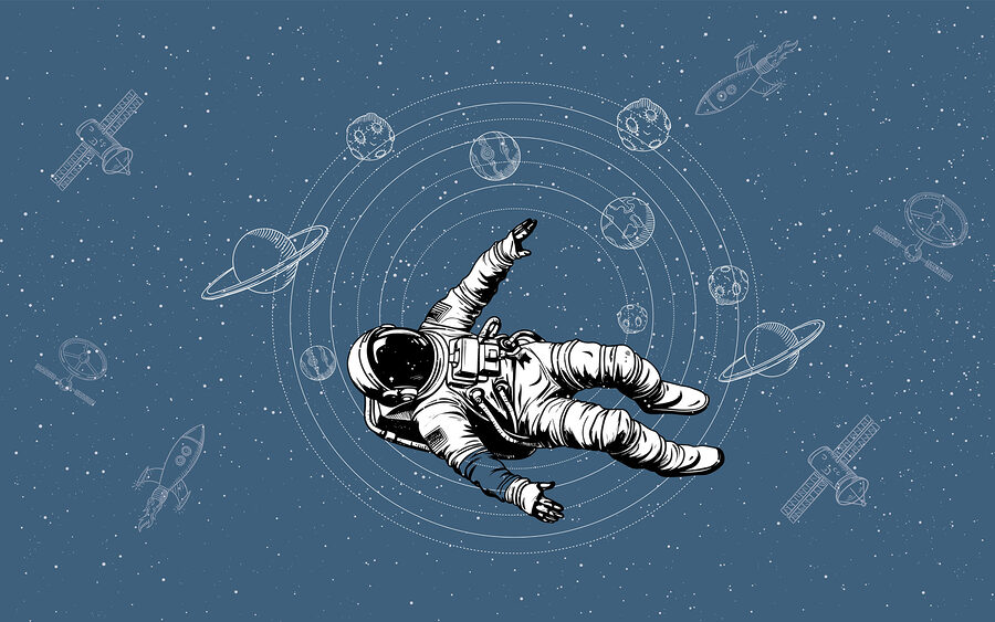 Un astronauta che fluttua nello spazio