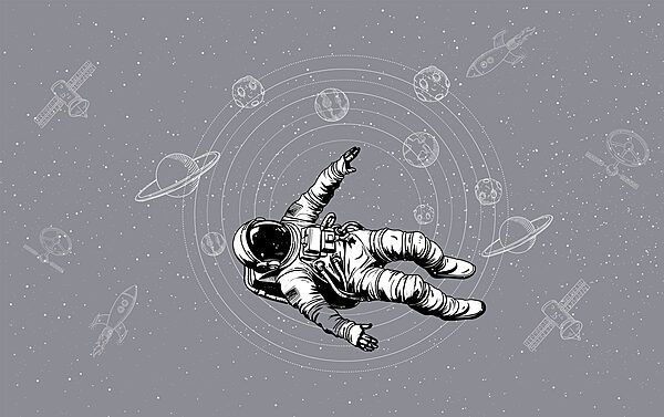 An astronaut floating in space An astronaut floating in space