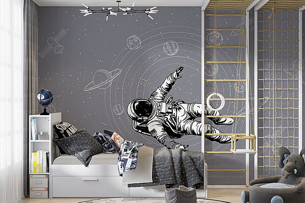 An astronaut floating in space An astronaut floating in space