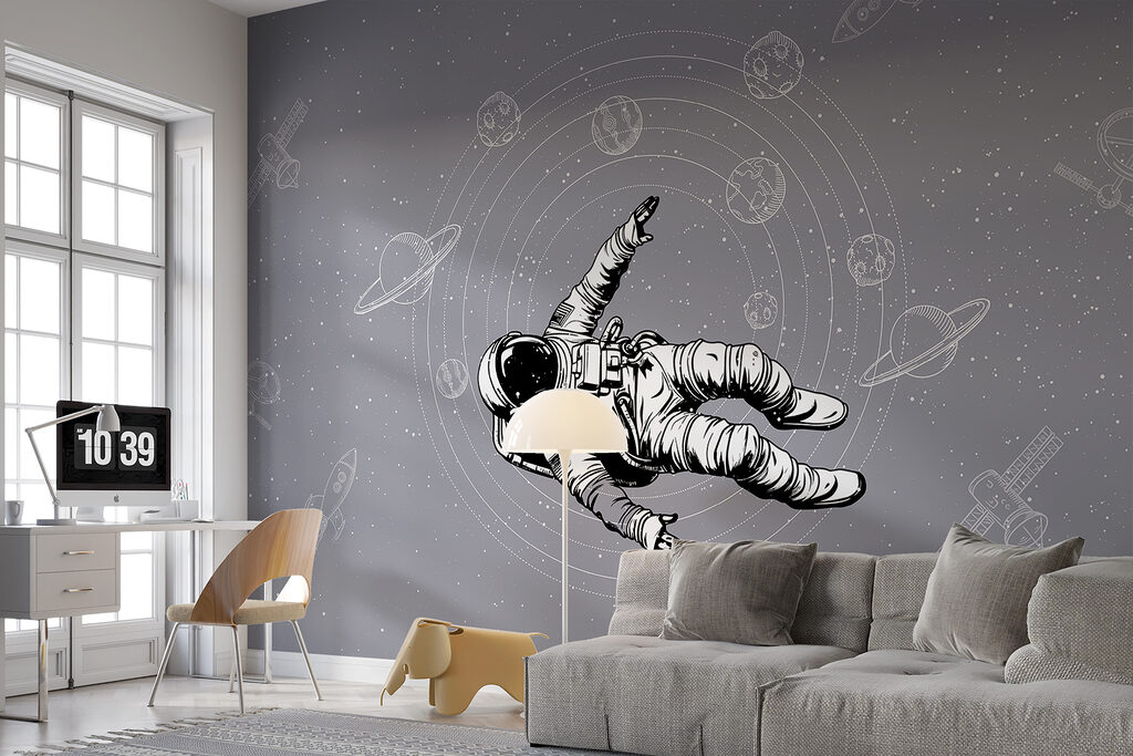 An astronaut floating in space An astronaut floating in space