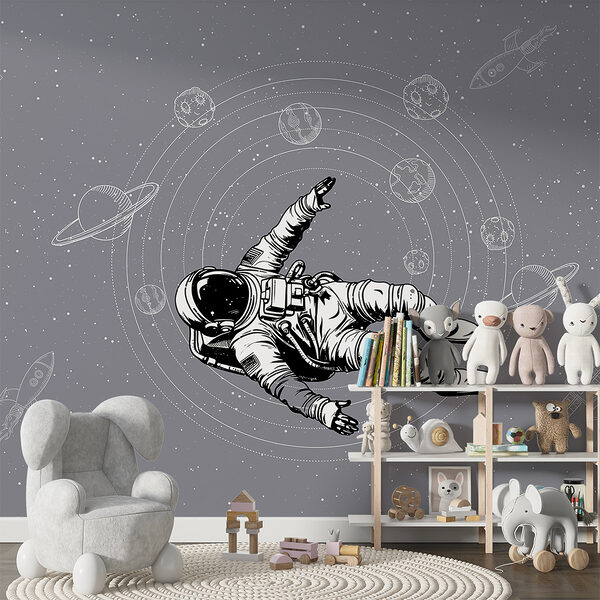 An astronaut floating in space An astronaut floating in space