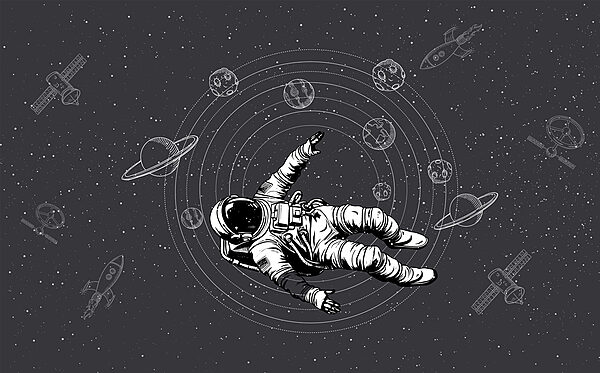Un astronauta che fluttua nello spazio Un astronauta che fluttua nello spazio