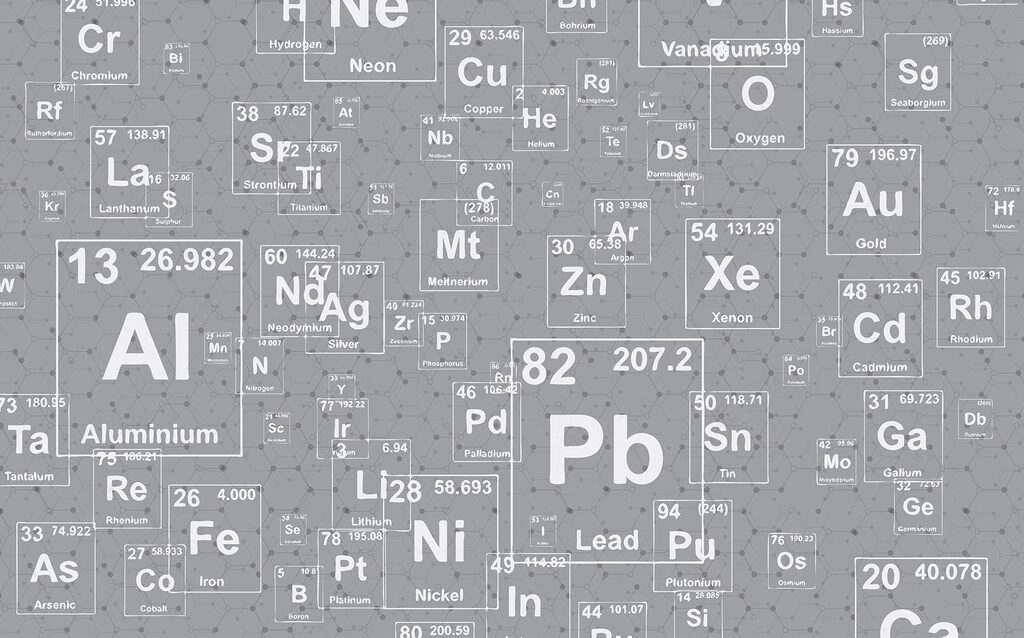 Un modello di elementi della tavola periodica Un modello di elementi della tavola periodica