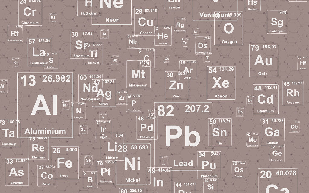 A pattern of periodic table elements A pattern of periodic table elements