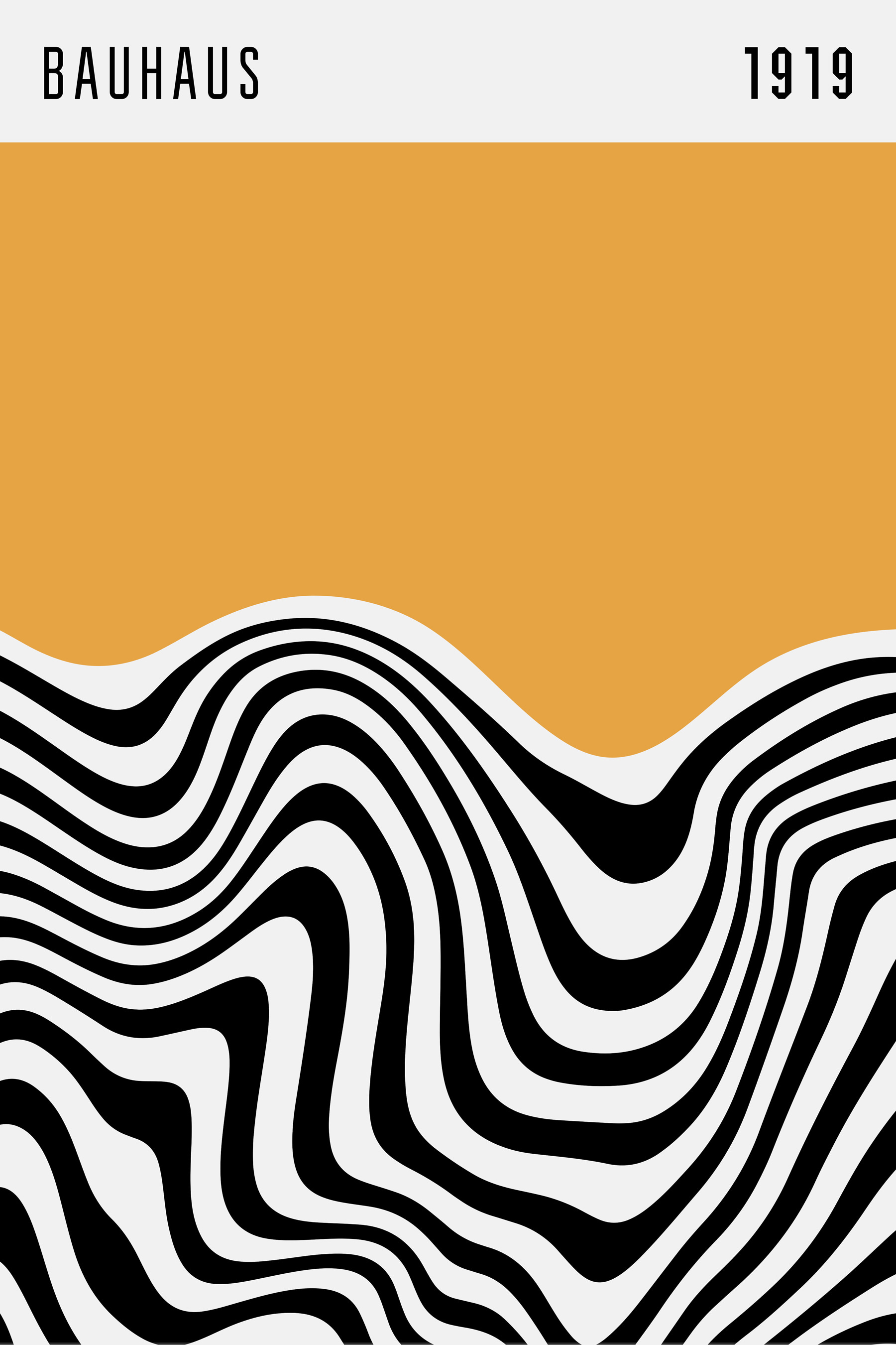 A black and white waves