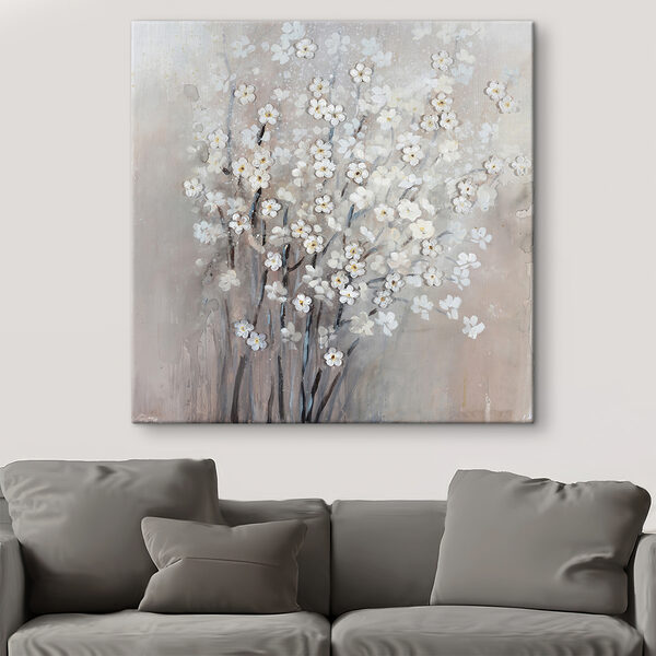 Quadri Un dipinto di fiori bianchi