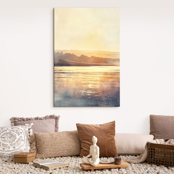 Quadri Quadri Uno specchio d'acqua con degli alberi sullo sfondo (COD: s38760)